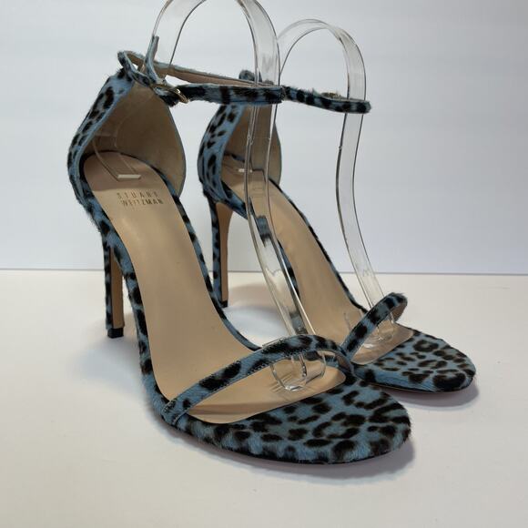 Stuart Weitzman Nudist Shoes Womens Size 40 Leopard Print High Heel Sandals - Picture 3 of 12